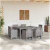 Trädgårdsdining-set 7 pcs Ljusgrå Polypropylen Rattan vidaXL 150 x 100 x 73 cm – miniatyr 3