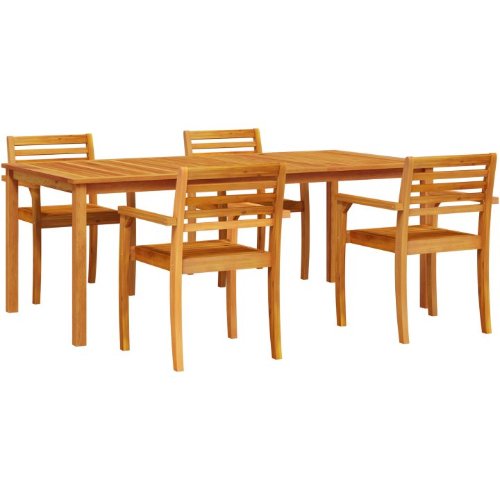 Trädgårdsdining-set 7 pcs Naturlig vidaXL 200 x 100 x 74 cm – bild 2