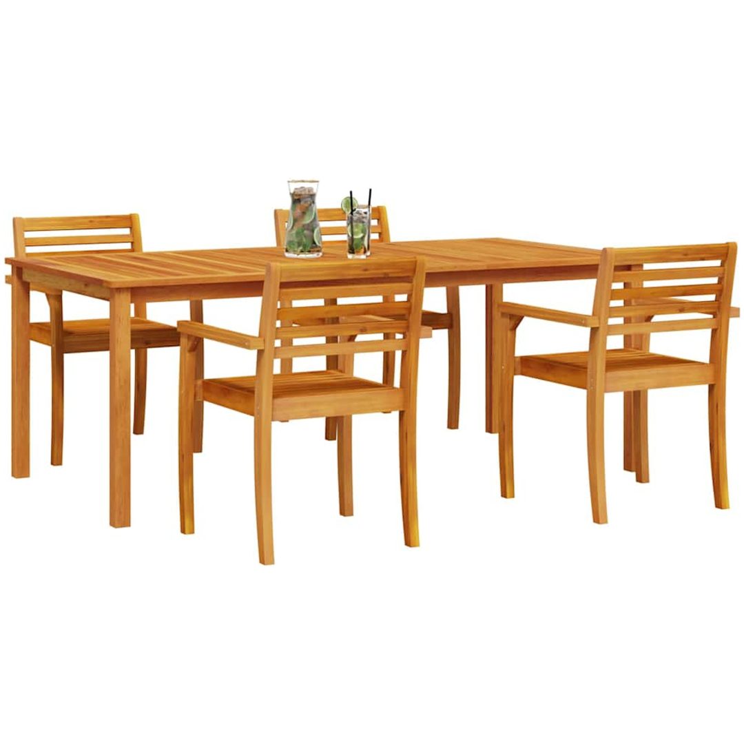 Trädgårdsdining-set 7 pcs Naturlig vidaXL 200 x 100 x 74 cm – bild 3