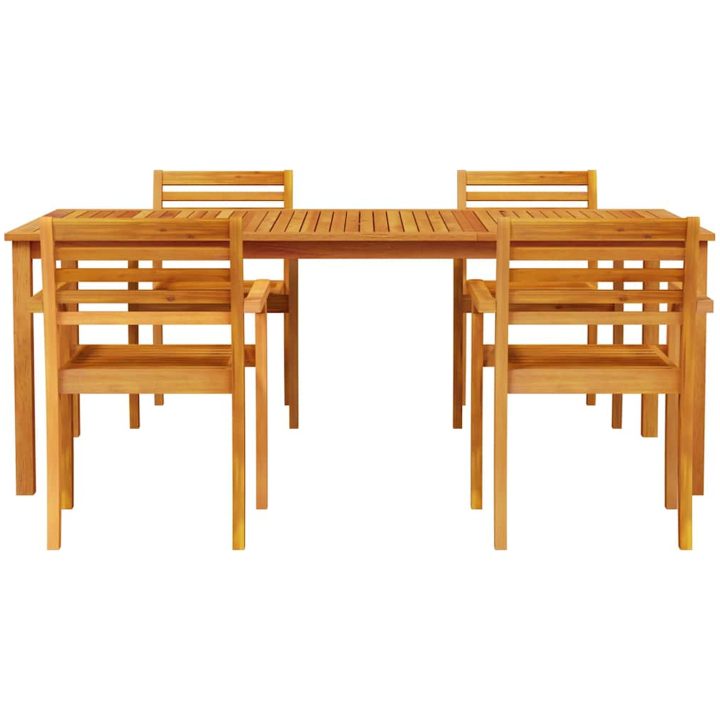 Trädgårdsdining-set 7 pcs Naturlig vidaXL 200 x 100 x 74 cm – bild 7