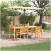 Trädgårdsdining-set 7 pcs Naturlig vidaXL 200 x 100 x 74 cm – miniatyr 1