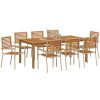 Trädgårdsdining set 9 pcs Beige Metallram vidaXL 200 x 100 x 74 cm – miniatyr 3