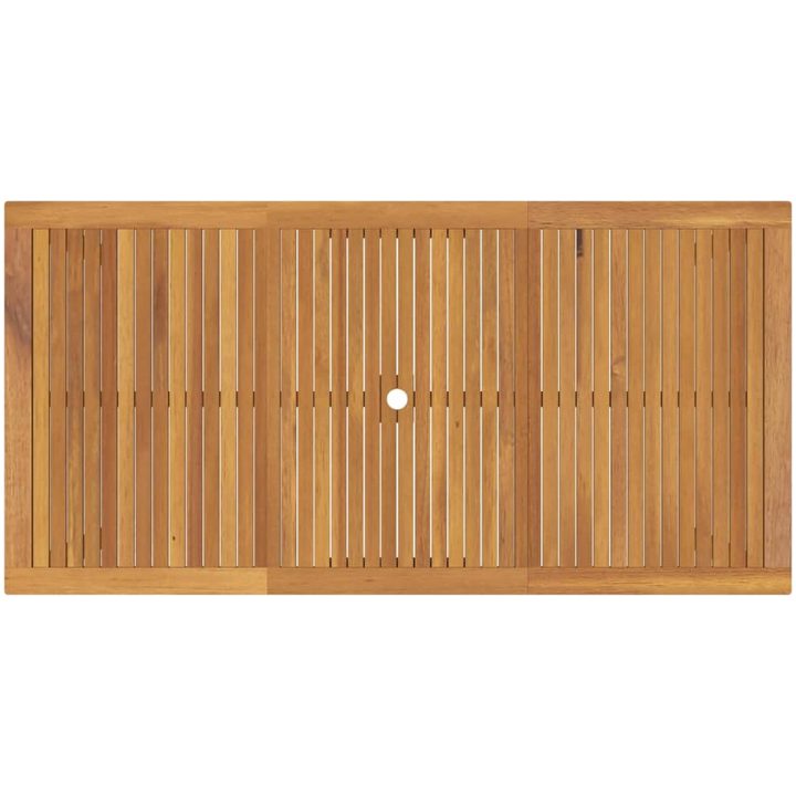 Trädgårdsdining set 9 pcs Beige Metallram vidaXL 200 x 100 x 74 cm – bild 8