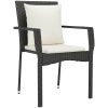 Trädgårdsdining set 9 pcs Svart PE Rattan vidaXL 200 x 80 x 73 cm – miniatyr 5