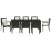 Trädgårdsdining set 9 pcs Svart PE Rattan vidaXL 200 x 80 x 73 cm – miniatyr 6