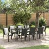 Trädgårdsdining set 9 pcs Svart PE Rattan vidaXL 200 x 80 x 73 cm – miniatyr 1