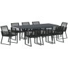 Trädgårdsdining set 9 pcs Svart vidaXL Large – miniatyr 2