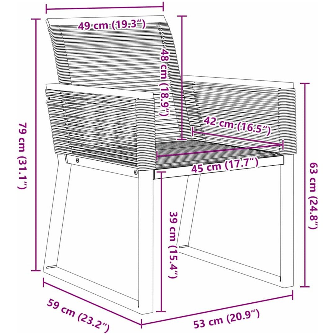 Trädgårdsdining set 9 pcs Svart vidaXL Large – bild 12