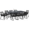 Trädgårdsdining set 9 pcs Svart vidaXL Large – miniatyr 3