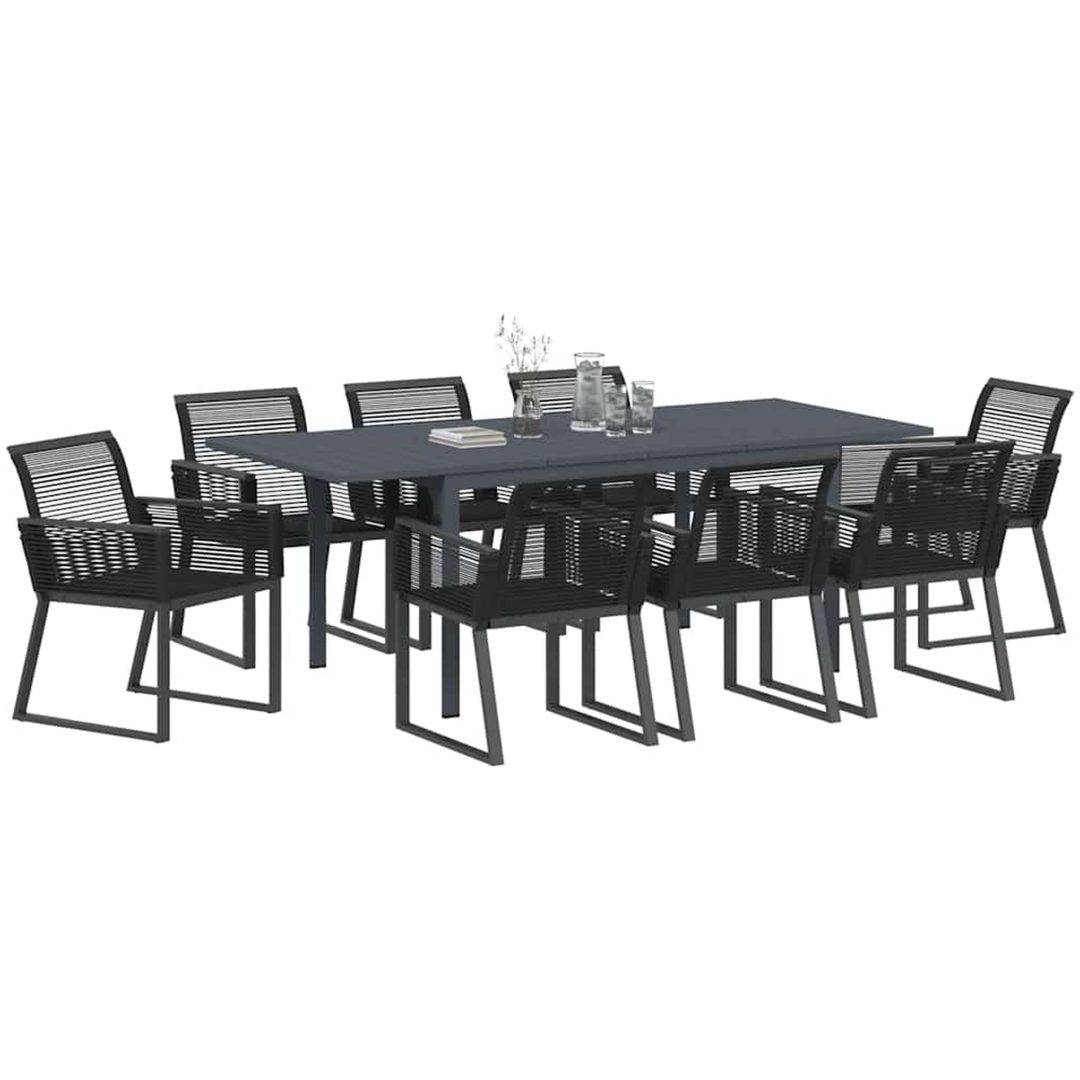 Trädgårdsdining set 9 pcs Svart vidaXL Large – bild 3