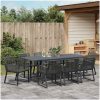 Trädgårdsdining set 9 pcs Svart vidaXL Large – miniatyr 4