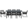 Trädgårdsdining set 9 pcs Svart vidaXL Large – miniatyr 7
