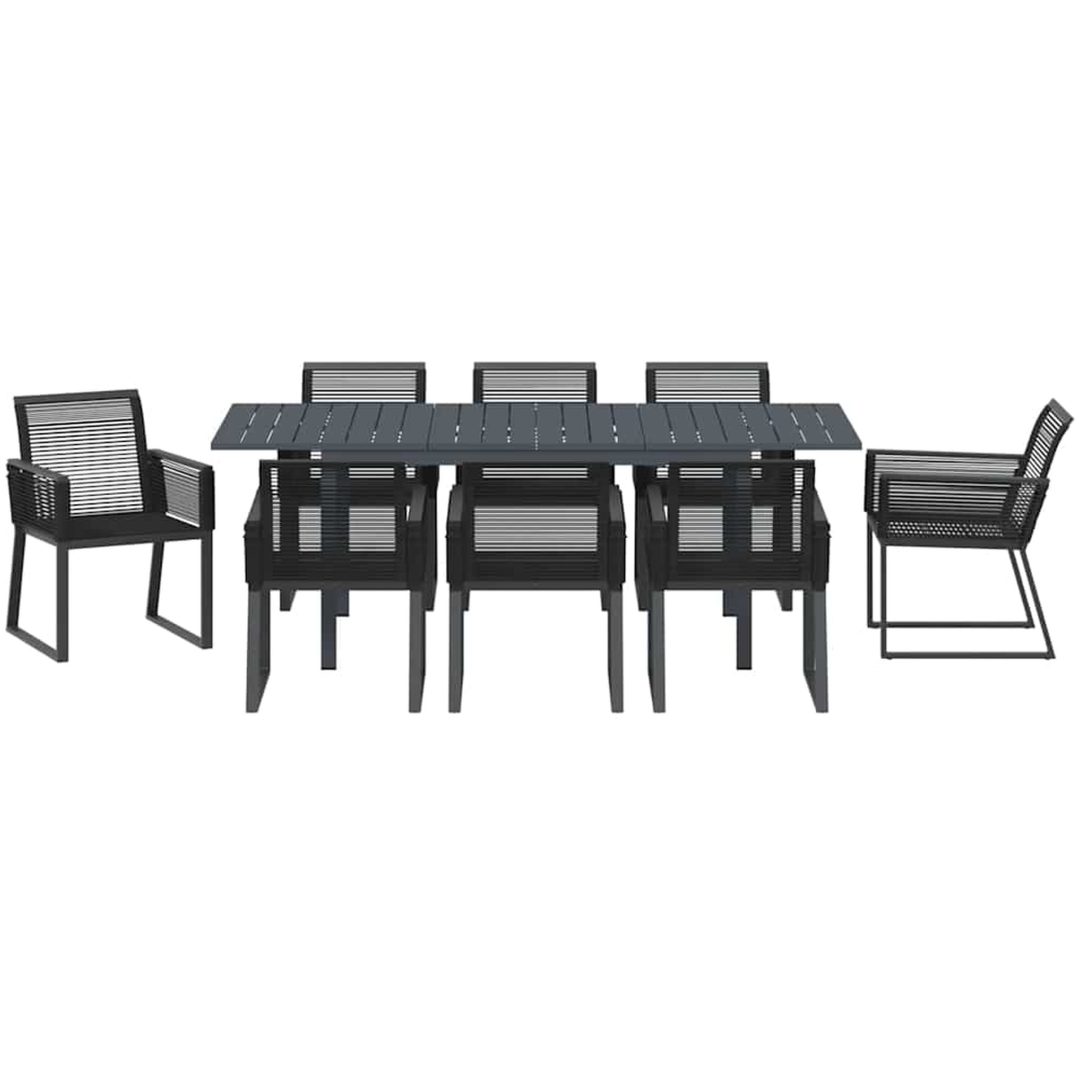 Trädgårdsdining set 9 pcs Svart vidaXL Large – bild 7