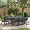 Trädgårdsdining set 9 pcs Svart vidaXL Large – miniatyr 1