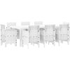 Trädgårdsdining Set 9 pcs Vit Konstrotting vidaXL 200 x 100 x 73 cm – miniatyr 2