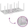 Trädgårdsdining Set 9 pcs Vit Konstrotting vidaXL 200 x 100 x 73 cm – miniatyr 9