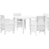 Trädgårdsdining Set Vit 5 pcs Vit Resinfiber vidaXL 100 x 100 x 73 cm – miniatyr 2