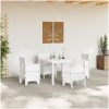 Trädgårdsdining Set Vit 5 pcs Vit Resinfiber vidaXL 100 x 100 x 73 cm – miniatyr 3