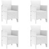 Trädgårdsdining Set Vit 5 pcs Vit Resinfiber vidaXL 100 x 100 x 73 cm – miniatyr 5