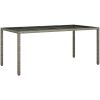 Trädgårdsdiningbord Grå Konstrotting vidaXL 190 x 90 x 75 cm – miniatyr 2