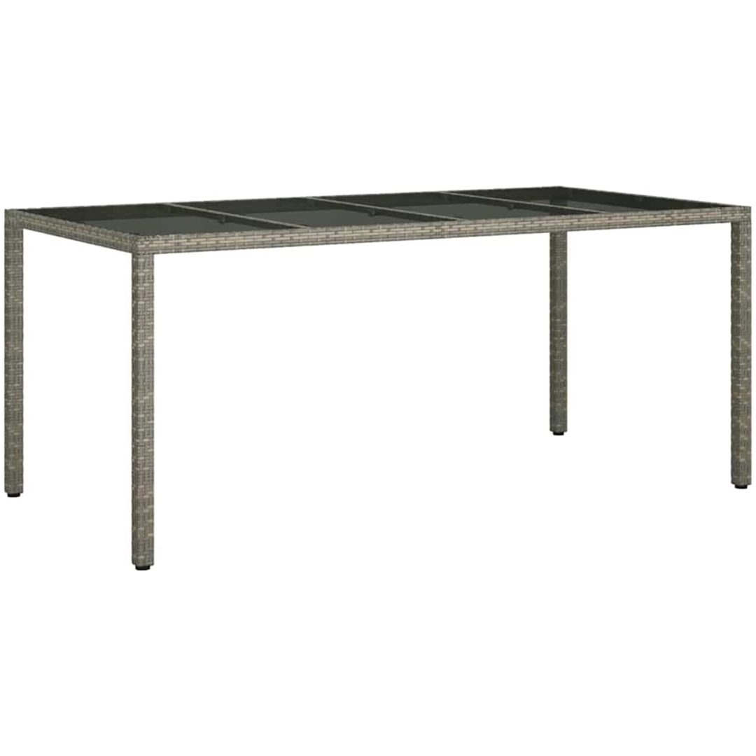 Trädgårdsdiningbord Grå Konstrotting vidaXL 190 x 90 x 75 cm – bild 2