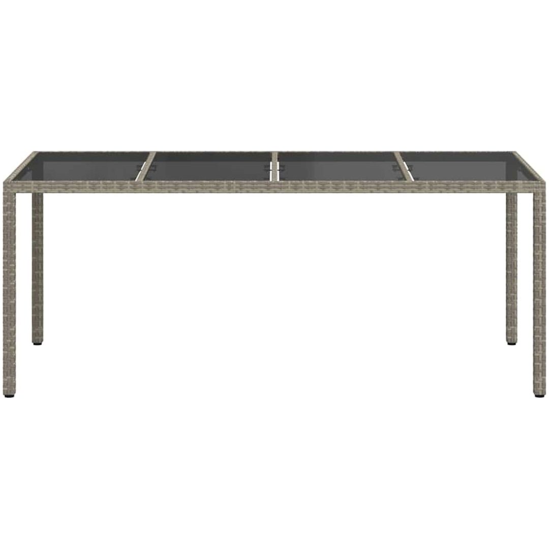 Trädgårdsdiningbord Grå Konstrotting vidaXL 190 x 90 x 75 cm – bild 3