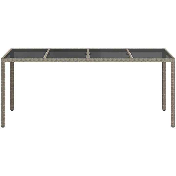 Trädgårdsdiningbord Grå Konstrotting vidaXL 190 x 90 x 75 cm – bild 3