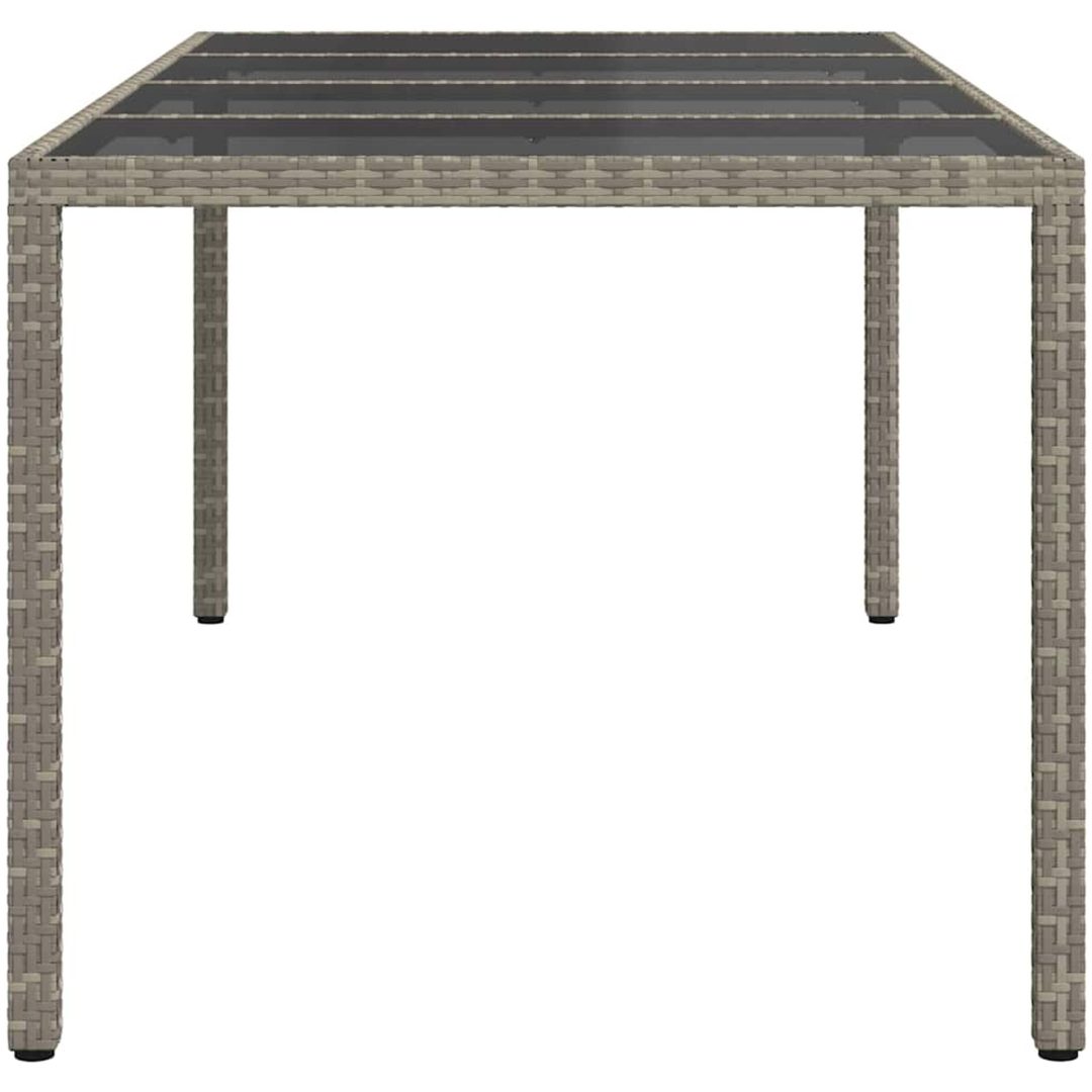 Trädgårdsdiningbord Grå Konstrotting vidaXL 190 x 90 x 75 cm – bild 4