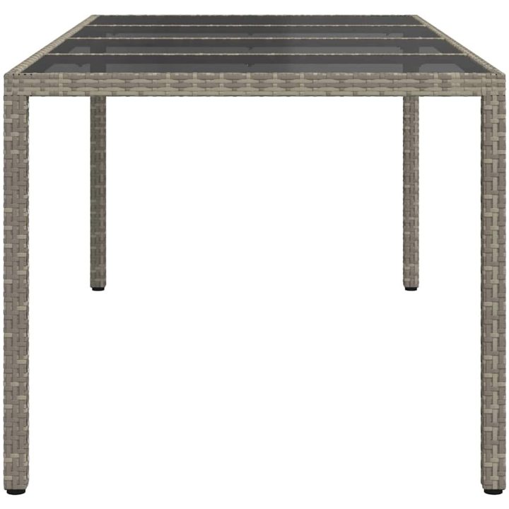 Trädgårdsdiningbord Grå Konstrotting vidaXL 190 x 90 x 75 cm – bild 4
