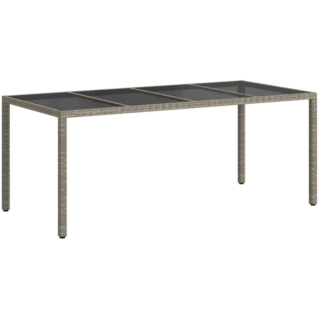Trädgårdsdiningbord Grå Konstrotting vidaXL 190 x 90 x 75 cm – bild 5