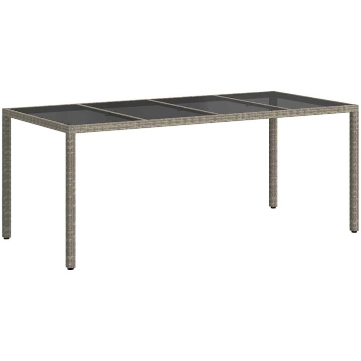 Trädgårdsdiningbord Grå Konstrotting vidaXL 190 x 90 x 75 cm – bild 5