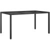 Trädgårdsdiningbord Svart Konstrotting vidaXL 150 x 90 x 75 cm – miniatyr 2