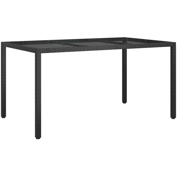 Trädgårdsdiningbord Svart Konstrotting vidaXL 150 x 90 x 75 cm – bild 2