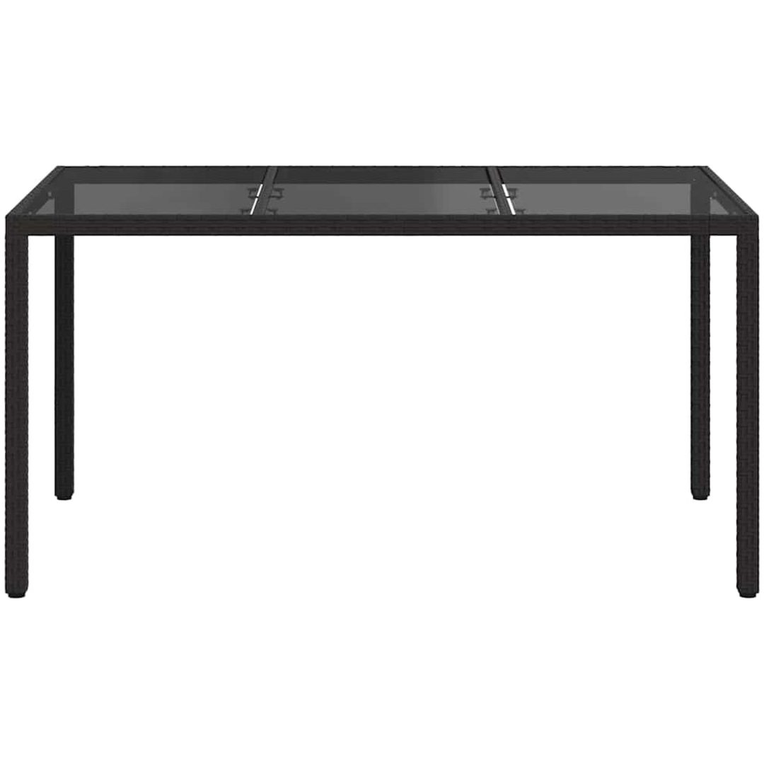 Trädgårdsdiningbord Svart Konstrotting vidaXL 150 x 90 x 75 cm – bild 3