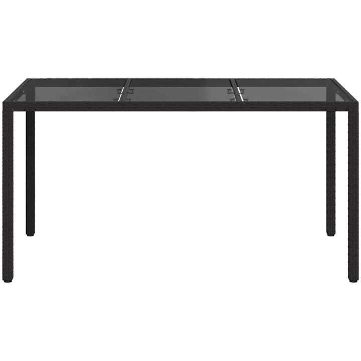 Trädgårdsdiningbord Svart Konstrotting vidaXL 150 x 90 x 75 cm – bild 3