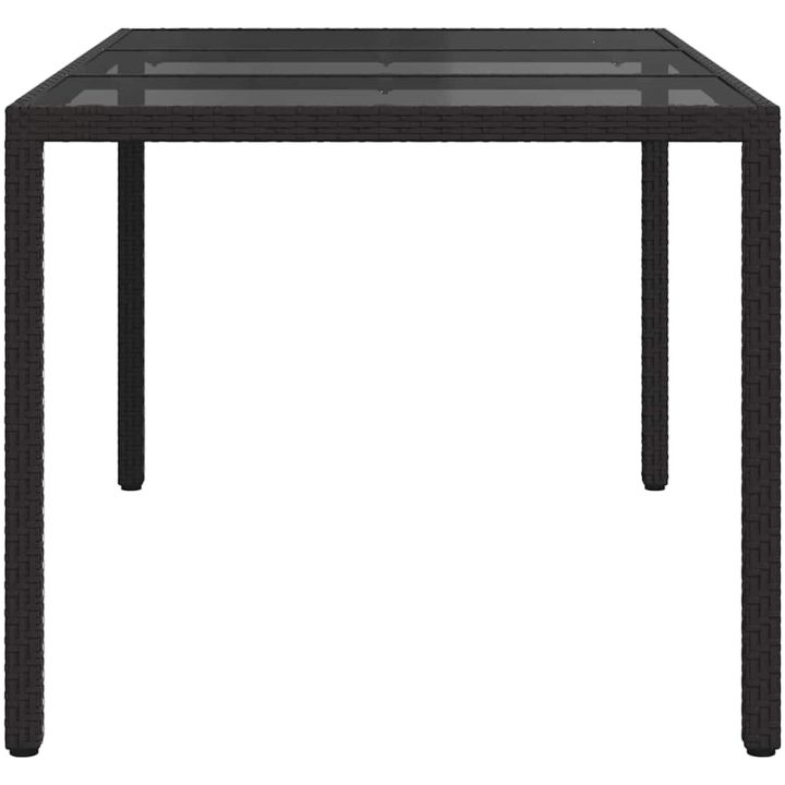 Trädgårdsdiningbord Svart Konstrotting vidaXL 150 x 90 x 75 cm – bild 4