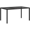 Trädgårdsdiningbord Svart Konstrotting vidaXL 150 x 90 x 75 cm – miniatyr 5
