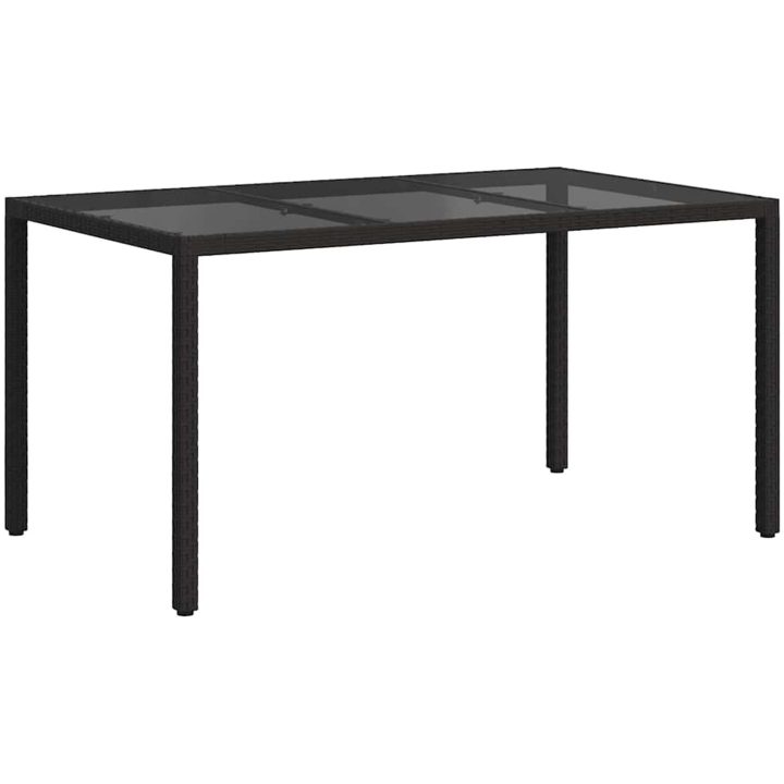 Trädgårdsdiningbord Svart Konstrotting vidaXL 150 x 90 x 75 cm – bild 5