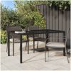 Trädgårdsdiningbord Svart Konstrotting vidaXL 150 x 90 x 75 cm – miniatyr 1