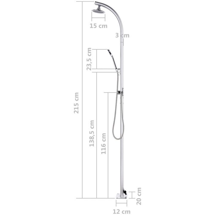 Trädgårdsdusch 215 cm aluminium vidaXL – bild 10