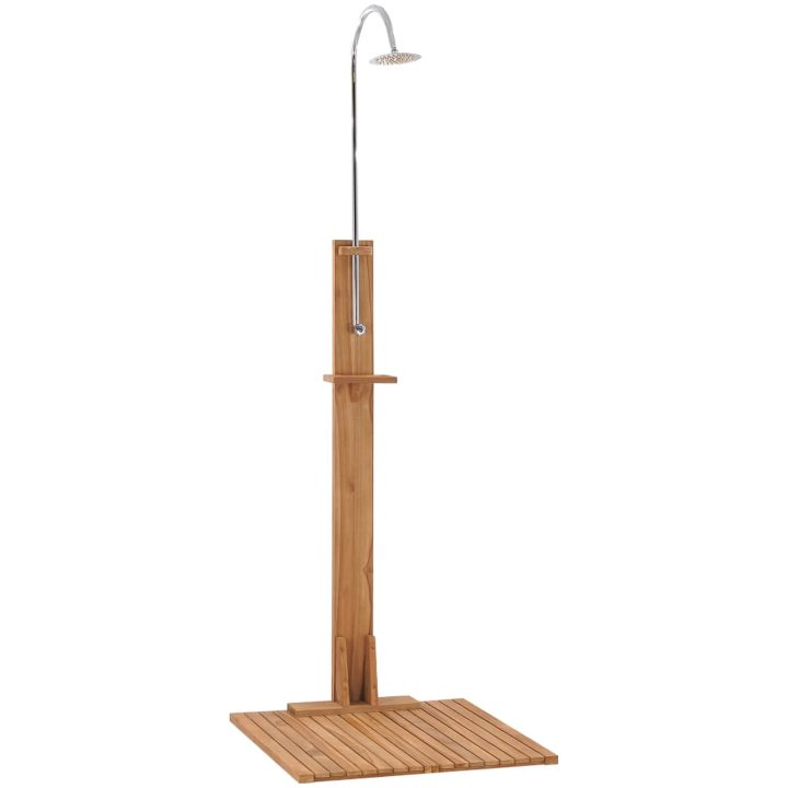 Trädgårdsdusch 75x75x210 cm massiv teak vidaXL – bild 3