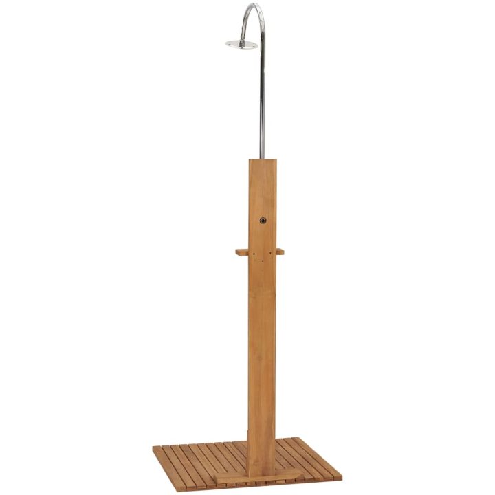 Trädgårdsdusch 75x75x210 cm massiv teak vidaXL – bild 7