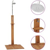 Trädgårdsdusch 75x75x210 cm massiv teak vidaXL