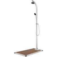 Trädgårdsdusch med brunt golv 220 cm aluminium vidaXL