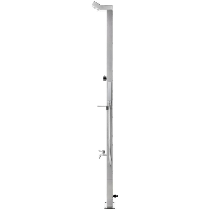 Trädgårdsdusch med brunt golv 225 cm rostfritt stål vidaXL 110 x 62 x 5 cm – bild 5