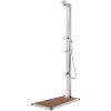 Trädgårdsdusch med brunt golv 225 cm rostfritt stål vidaXL 110 x 62 x 5 cm – miniatyr 1