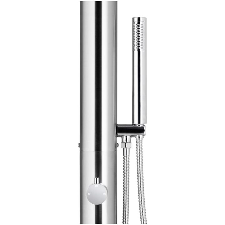Trädgårdsdusch med brunt golv 230 cm rostfritt stål vidaXL 110 x 62 x 5 cm – bild 7