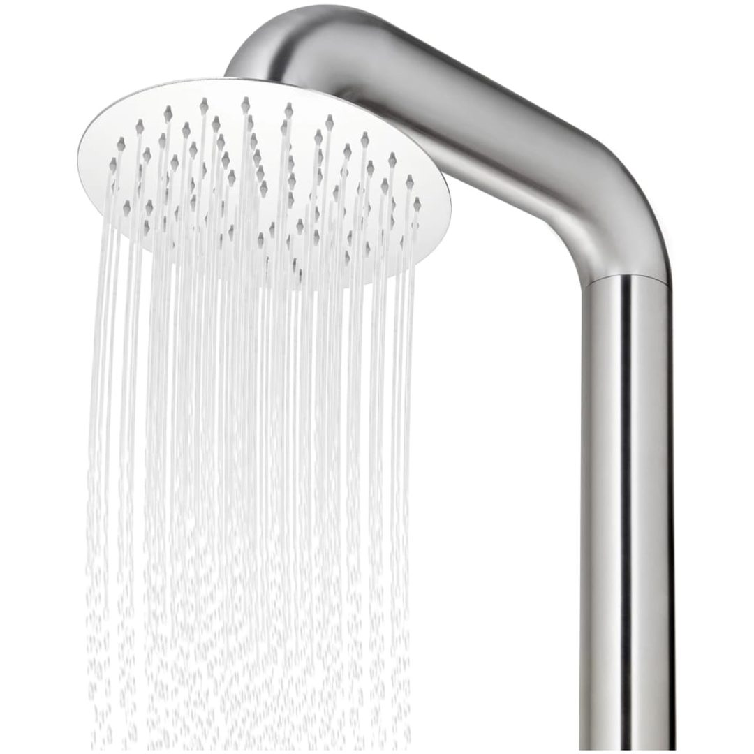 Trädgårdsdusch med brunt golv 230 cm rostfritt stål vidaXL 110 x 62 x 5 cm – bild 10