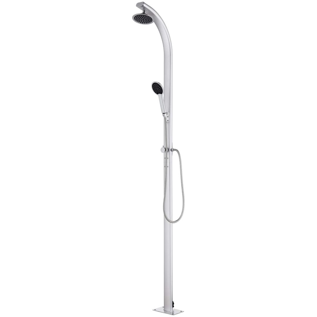Trädgårdsdusch med grått golv 220 cm aluminium vidaXL 80 x 62 x 5 cm – bild 3