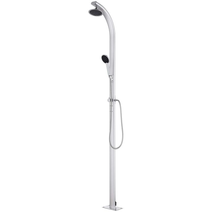 Trädgårdsdusch med grått golv 220 cm aluminium vidaXL 80 x 62 x 5 cm – bild 3